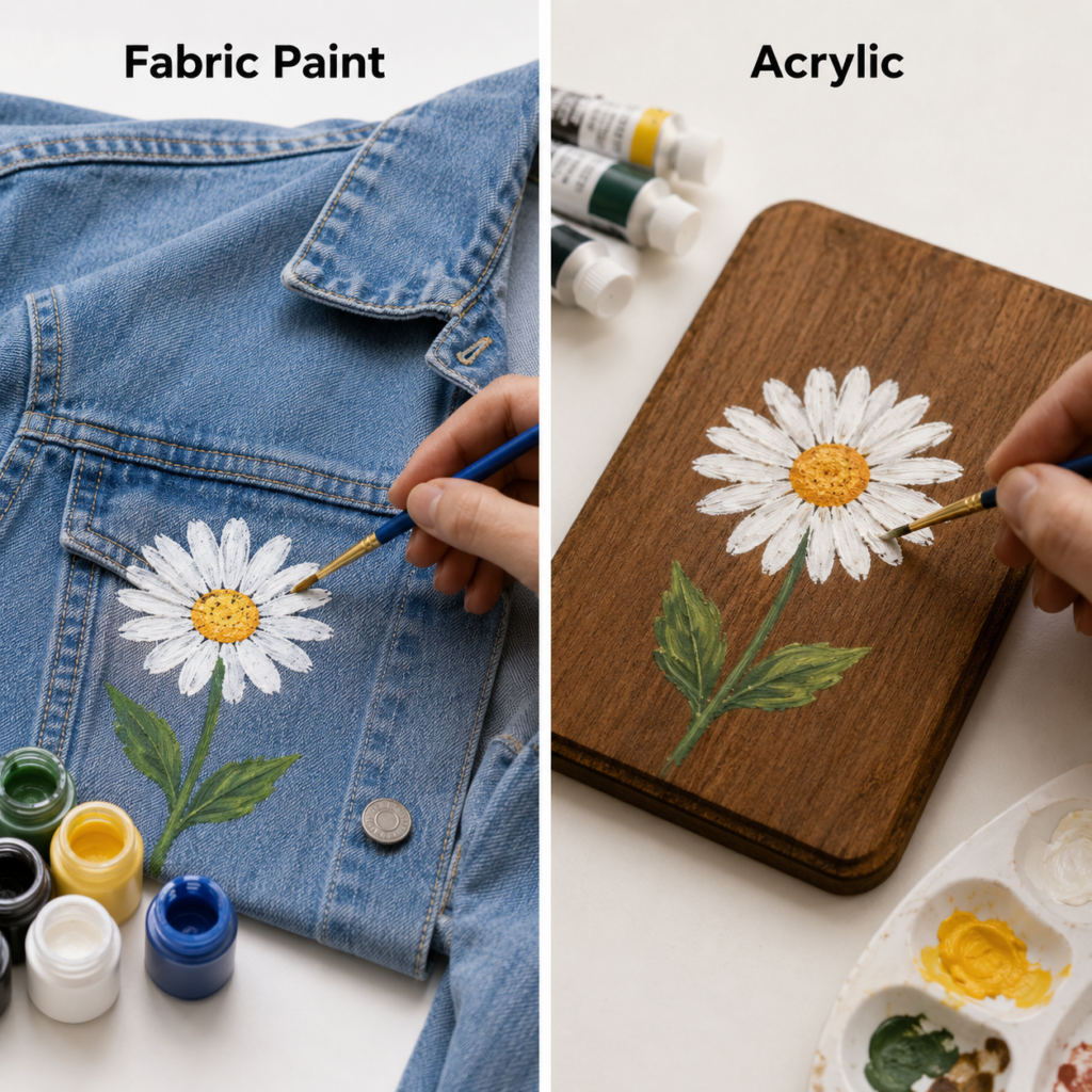 Paint a Daisy on Denim or Recreate It on a Wooden Board Paint a Daisy on Denim or Recreate It on a Wooden Board
