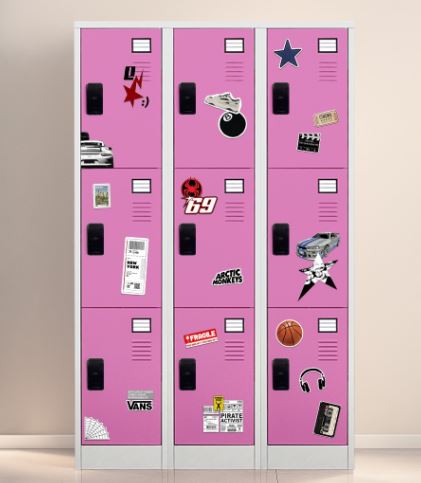 Refresh Tall Lockers with Bright Paint and Personal Decals Refresh Tall Lockers with Bright Paint and Personal Decals