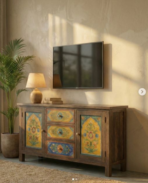 Refresh a Wooden TV Stand with Hand-Painted Decorative Panels Refresh a Wooden TV Stand with Hand-Painted Decorative Panels