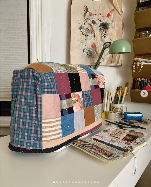 Repurpose Flat Sheet Scraps into a Patchwork Sewing Machine Cover