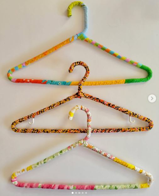 Repurpose Old Handkerchiefs into Fabric-Wrapped Clothes Hangers Repurpose Old Handkerchiefs into Fabric-Wrapped Clothes Hangers