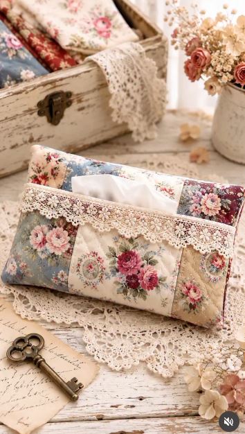 Repurpose Vintage Handkerchiefs into a Floral Tissue-Box Cover Repurpose Vintage Handkerchiefs into a Floral Tissue-Box Cover