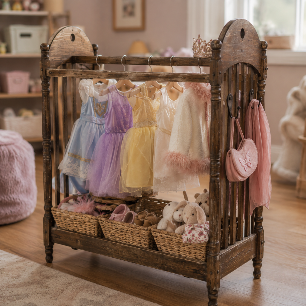 Reuse the Crib as a Children’s Dress-Up Wardrobe Reuse the Crib as a Children’s Dress-Up Wardrobe