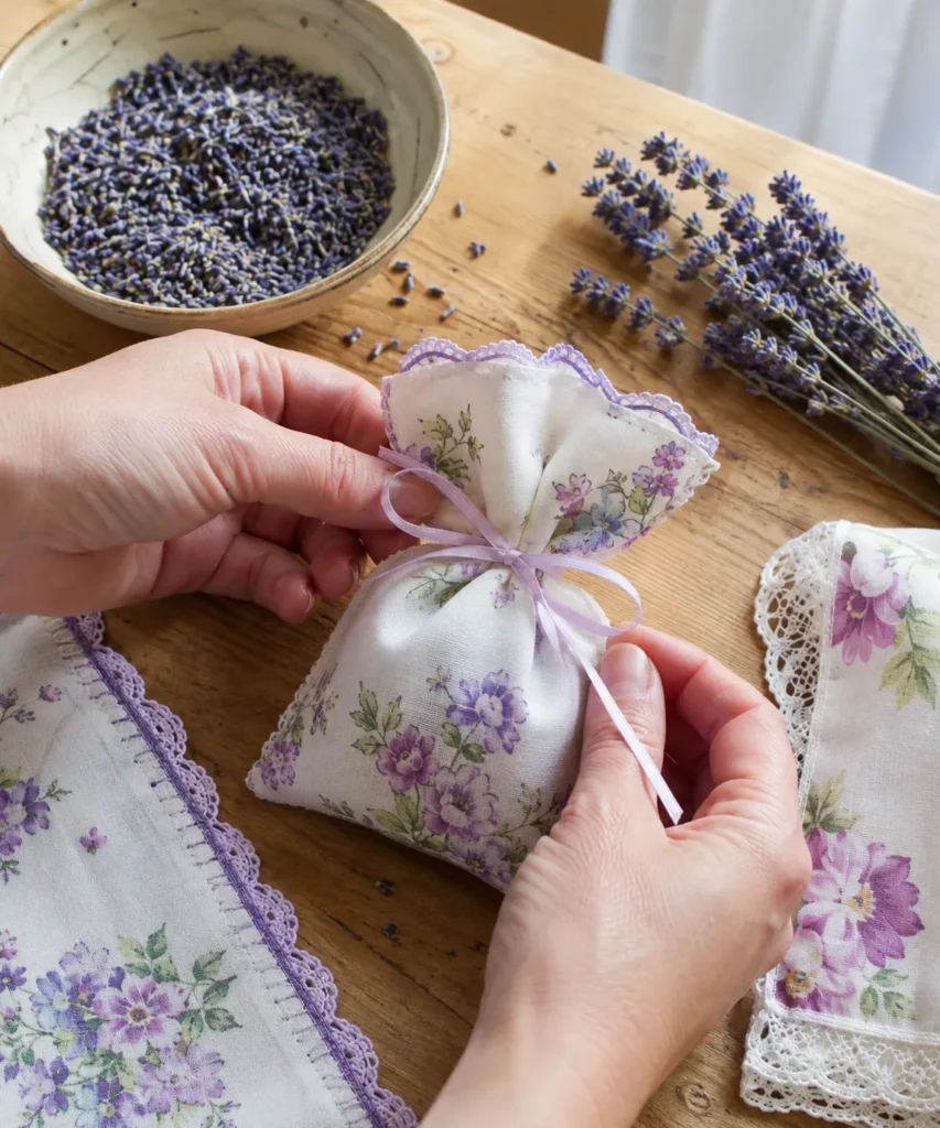 Sew a Vintage Hankie Lavender Sachet