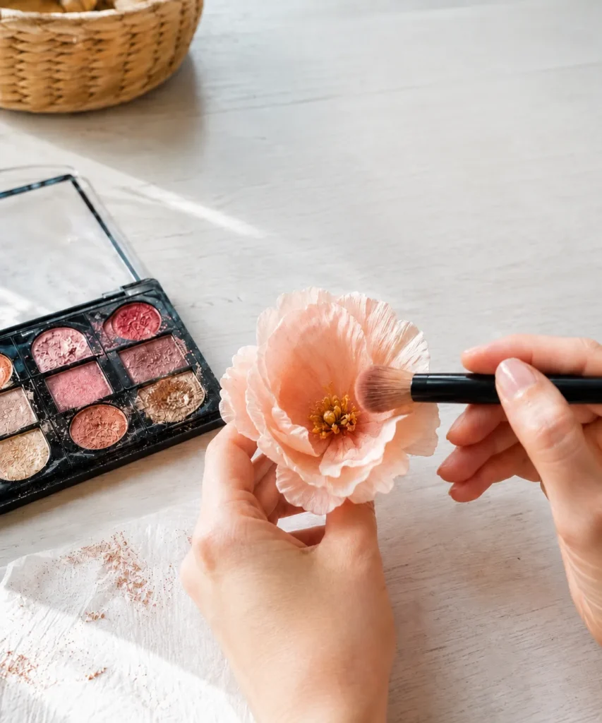 Shade Handmade Paper Flowers With Old Eyeshadow Shade Handmade Paper Flowers With Old Eyeshadow