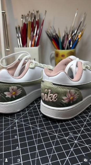 Turn Leather Sneakers Into a Painted Floral Garden