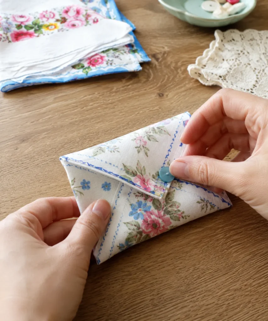 Turn a Hankie Into a Small Envelope Pouch