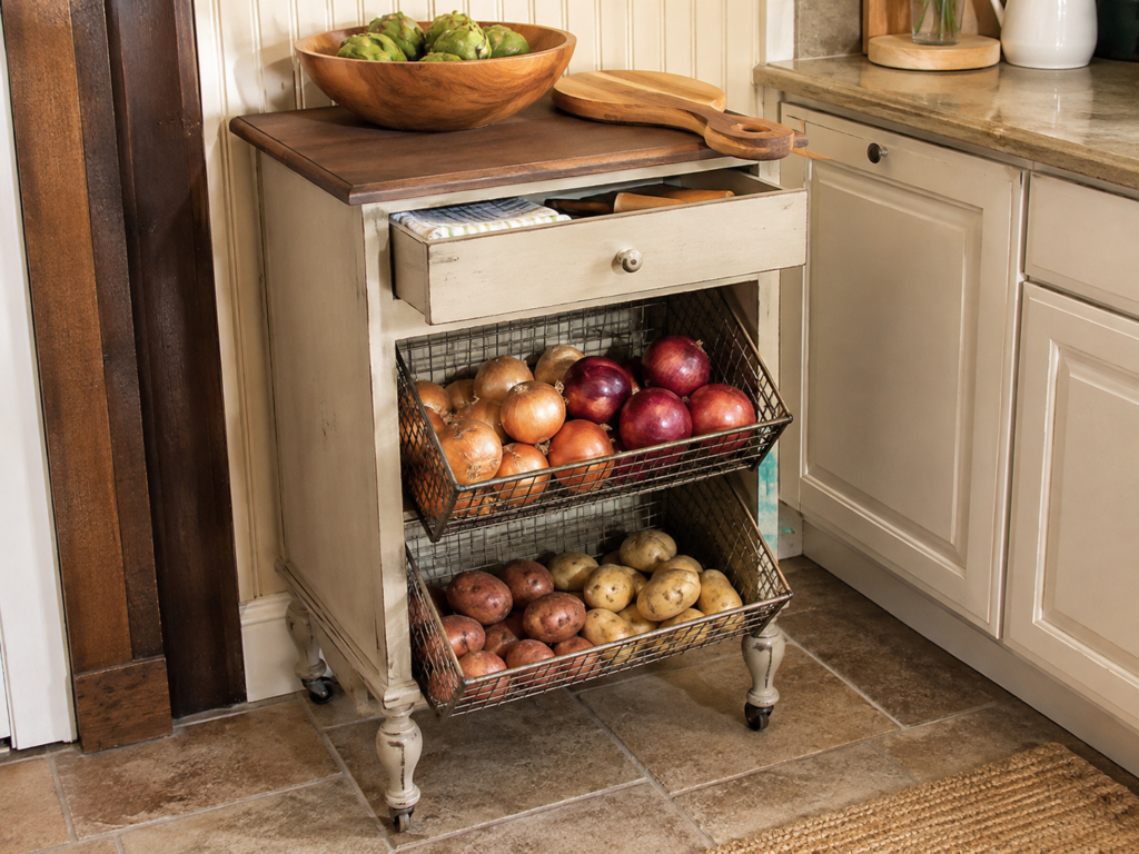 Turn a Nightstand Into a Kitchen Produce Station