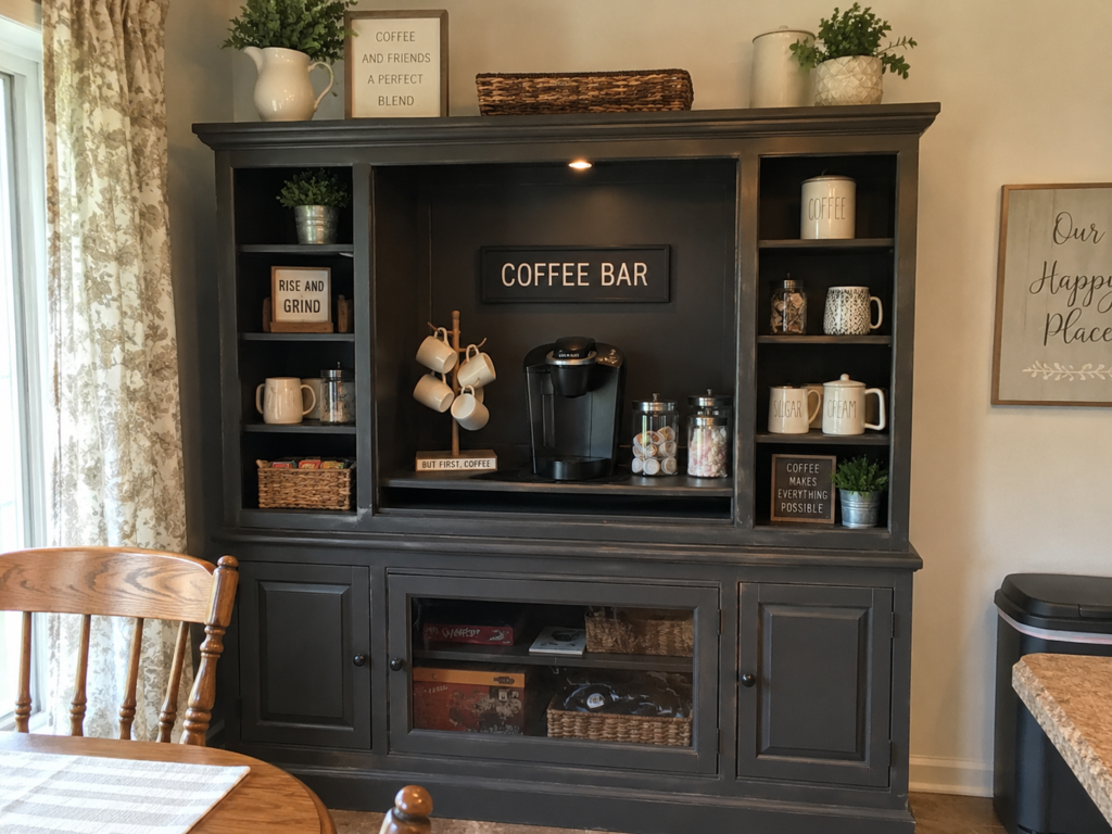 Turn the Entertainment Center Into a Coffee Station