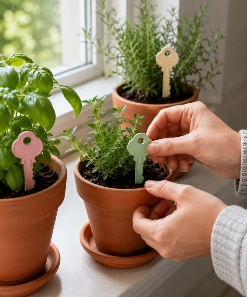 Use Painted Old Keys as Herb and Plant Markers Use Painted Old Keys as Herb and Plant Markers