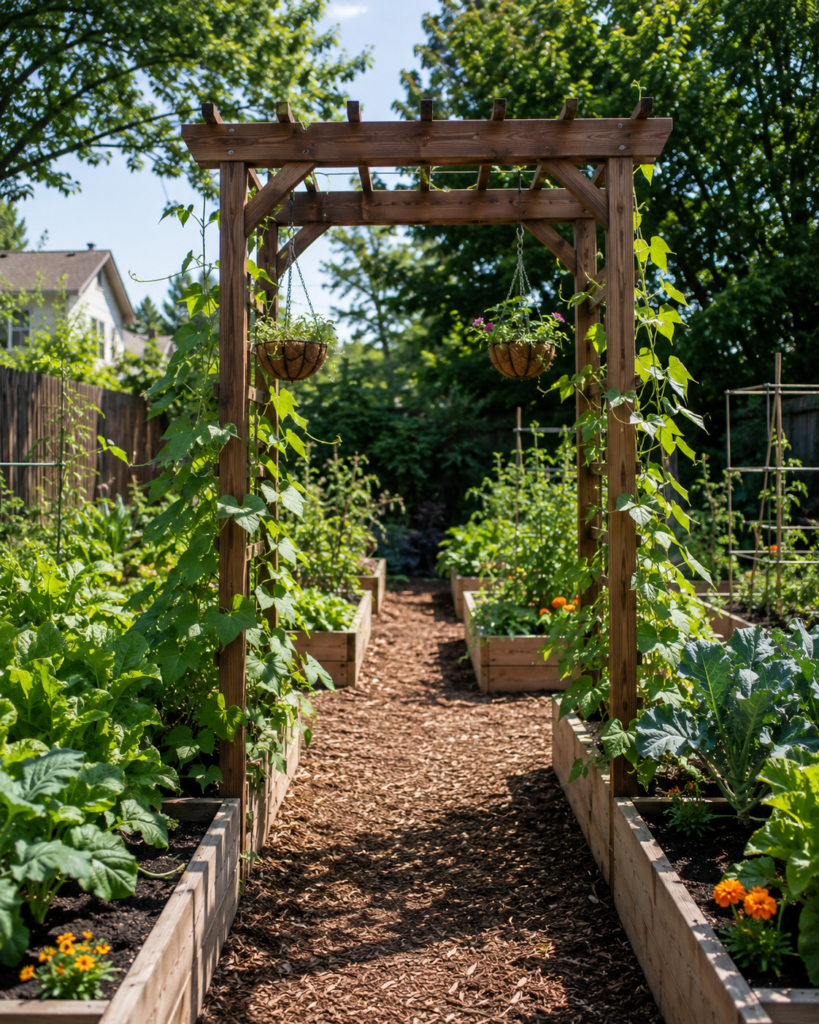 Use the Wedding Arch as a Vegetable Garden Trellis Use the Wedding Arch as a Vegetable Garden Trellis