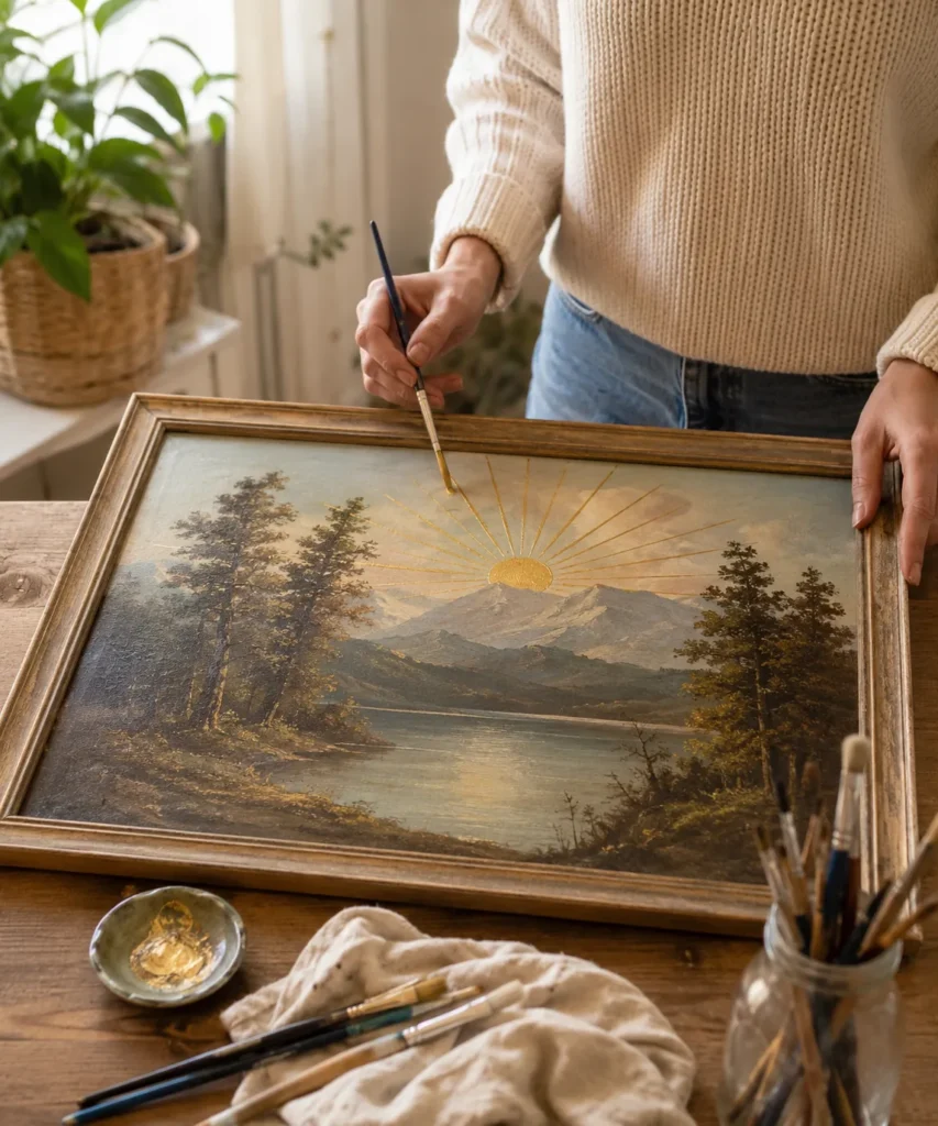 Add Metallic Sun Rays to a Mountain Landscape