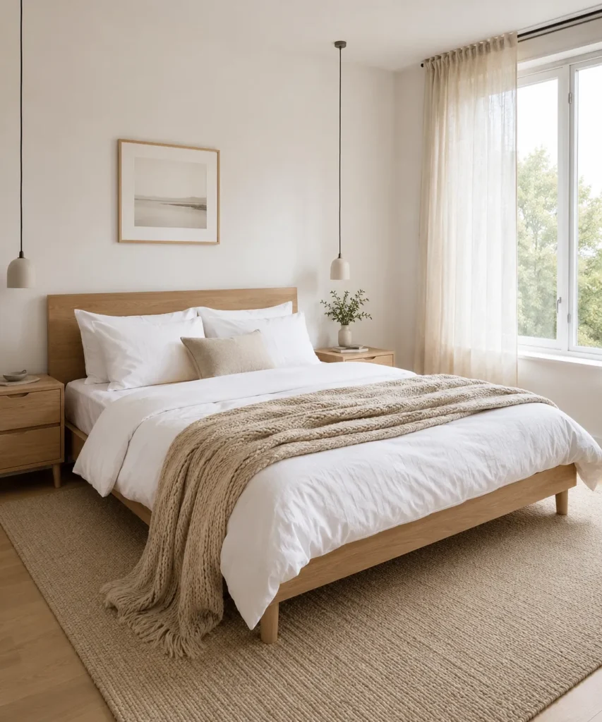 Build the Room Around a Light Wood Bed and Quiet Neutral Bedding Build the Room Around a Light Wood Bed and Quiet Neutral Bedding