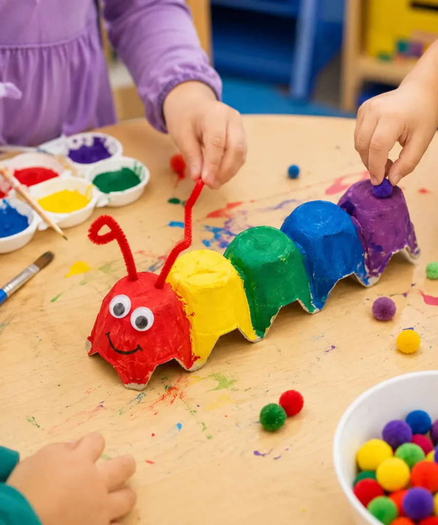 Create a Friendly Caterpillar From an Egg Carton