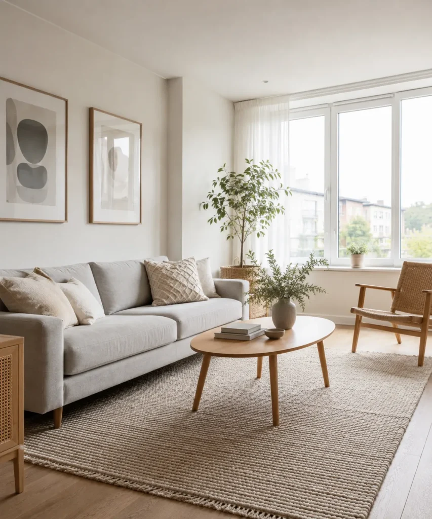 Create an Airy Scandinavian Living Room With Soft Neutrals and Natural Texture