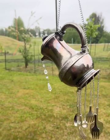 Hang Old Spoons Beneath a Teapot Wind Chime Hang Old Spoons Beneath a Teapot Wind Chime