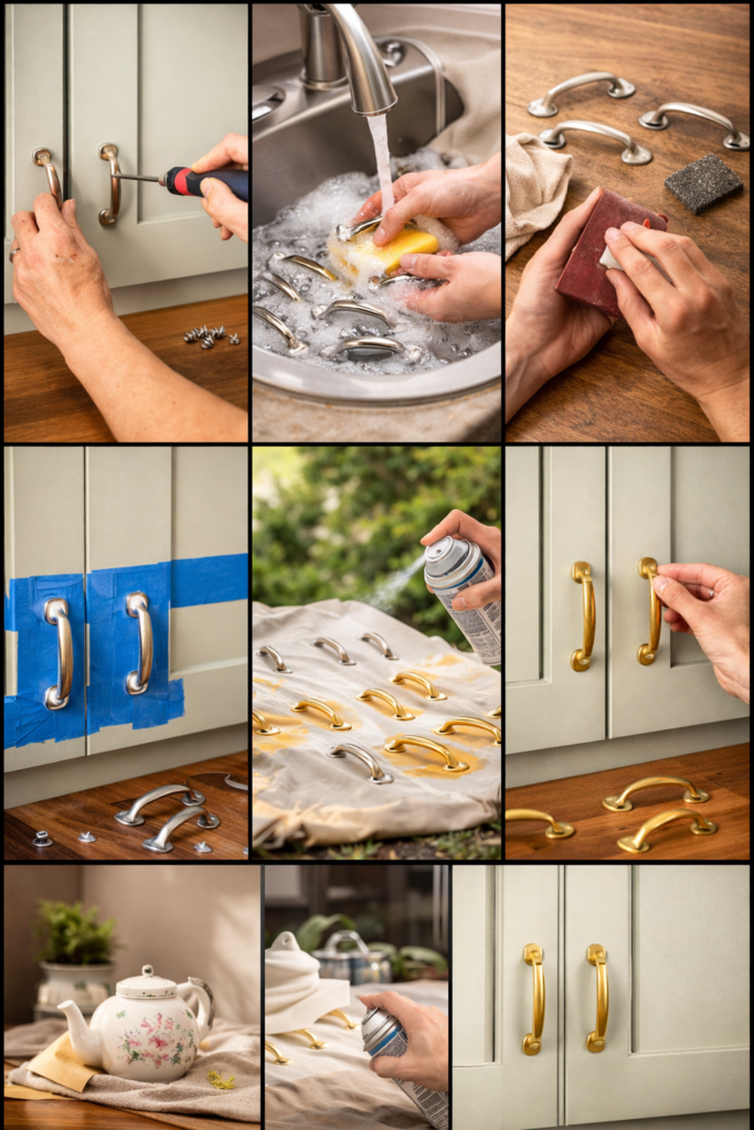 How to Spray Paint Cabinet Handles
