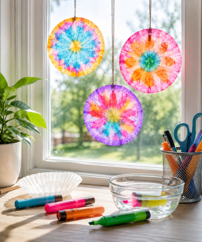Make Coffee-Filter Suncatchers With Highlighter Ink Make Coffee-Filter Suncatchers With Highlighter Ink