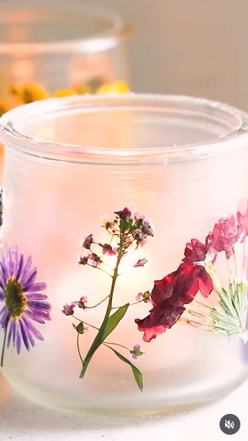 Make Pressed-Flower Votive Holders From Glass Yogurt Jars Make Pressed-Flower Votive Holders From Glass Yogurt Jars