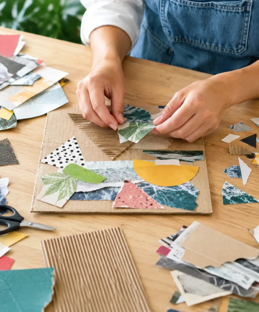 Make a Collage From Scrap Paper and Cardboard Make a Collage From Scrap Paper and Cardboard