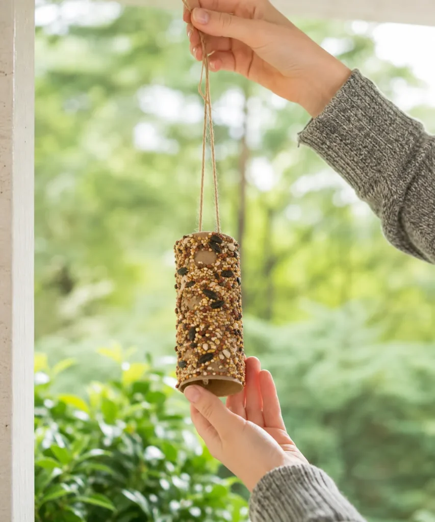 Make a Hanging Bird Feeder From a Cardboard Tube Make a Hanging Bird Feeder From a Cardboard Tube
