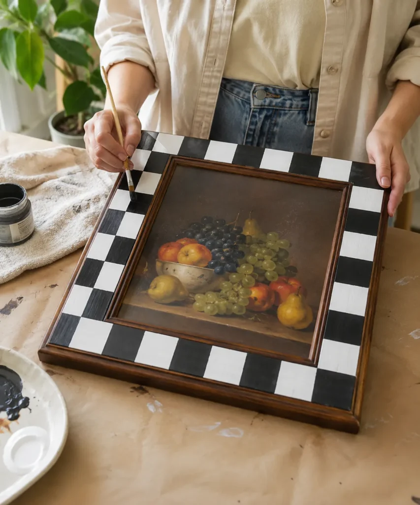 Paint a Checkerboard Border Around a Still Life