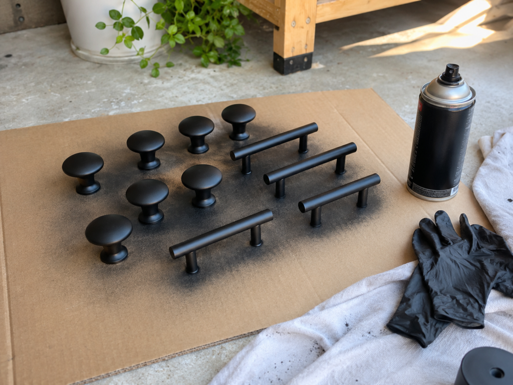 Prepare and Spray the Handles in Thin, Even Coats Prepare and Spray the Handles in Thin, Even Coats