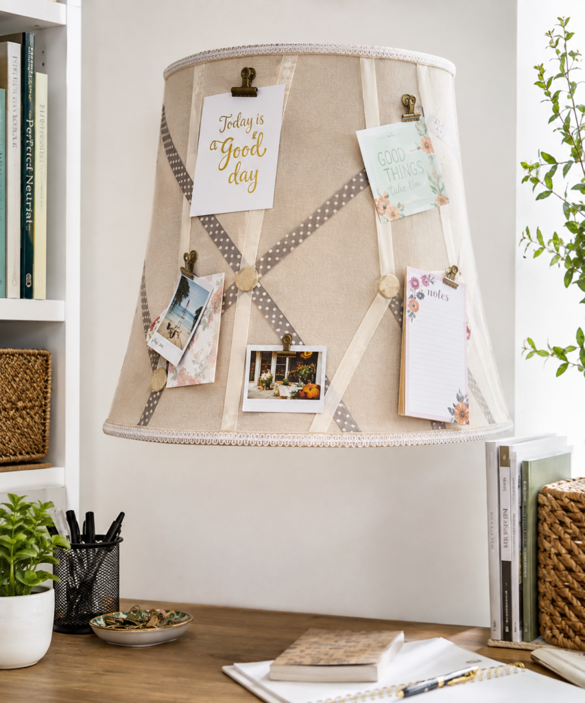 Repurpose a Lamp Shade as a Curved Memo Board