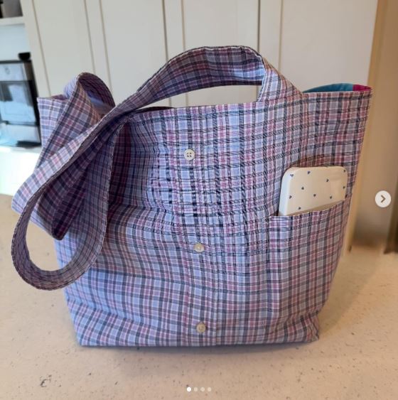 Sew a Tote Bag While Keeping the Shirt Pocket and Buttons
