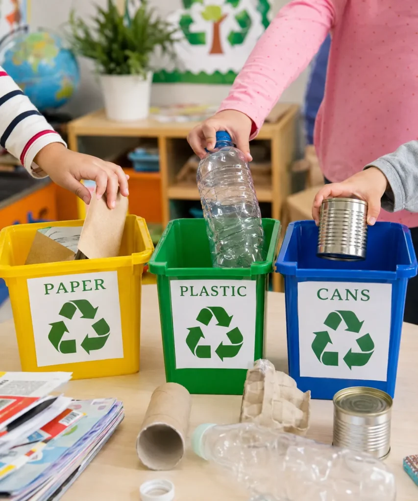 Teach Sorting Skills With a Preschool Recycling Station