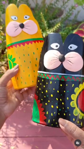 Turn a Shampoo Bottle Into a Cat-Shaped Planter