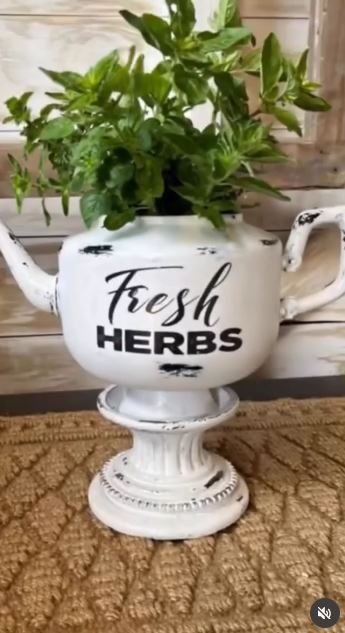Turn an Old Teapot Into a Herb Planter Turn an Old Teapot Into a Herb Planter