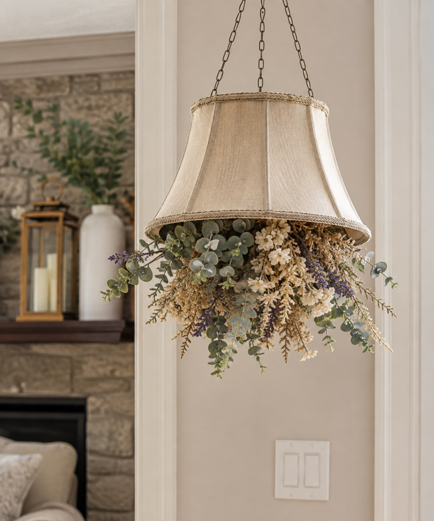 Use a Lamp Shade as a Hanging Botanical Planter Cover