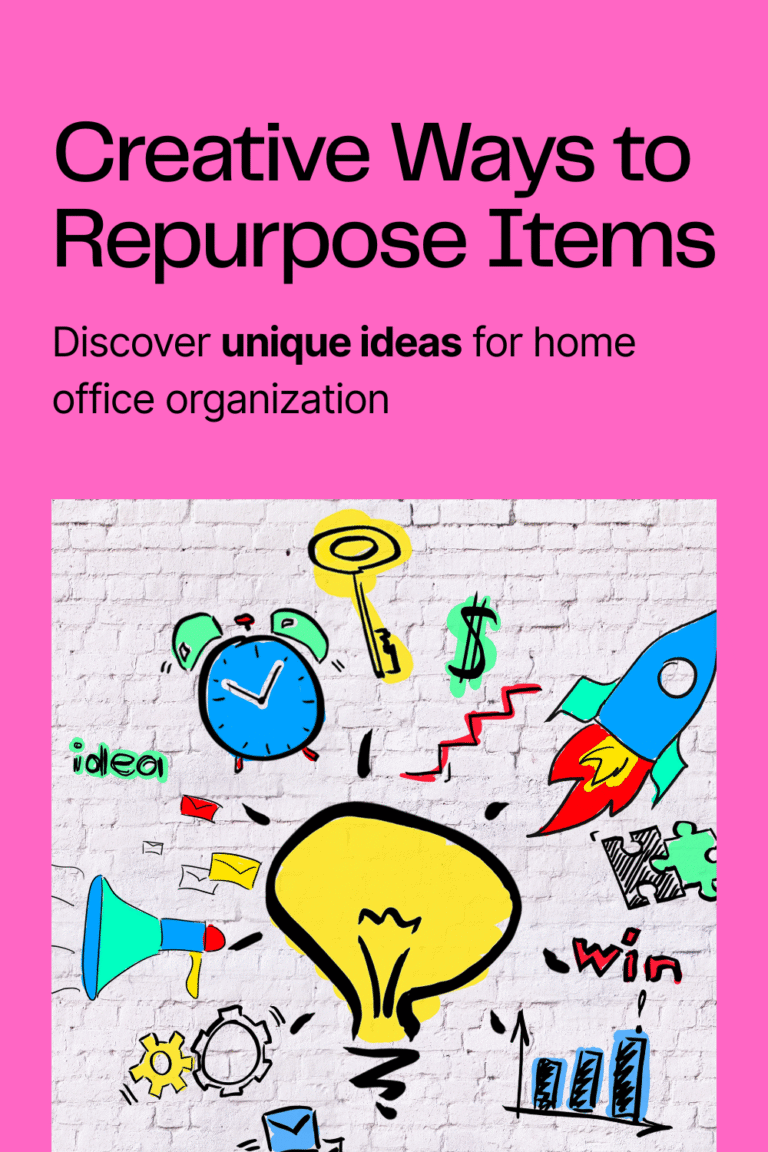 creative ways to repurpose items for home office organization