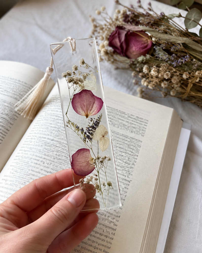 Make a Clear Pressed-Flower Bookmark