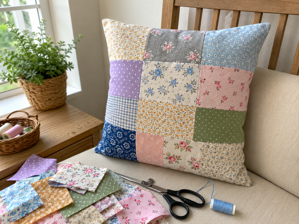 Sew a Patchwork Cushion Cover Sew a Patchwork Cushion Cover