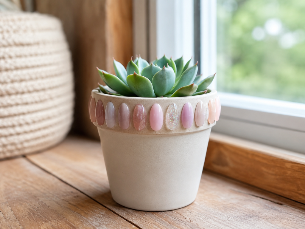 Trim a Small Plant Pot With Fake Nails Trim a Small Plant Pot With Fake Nails