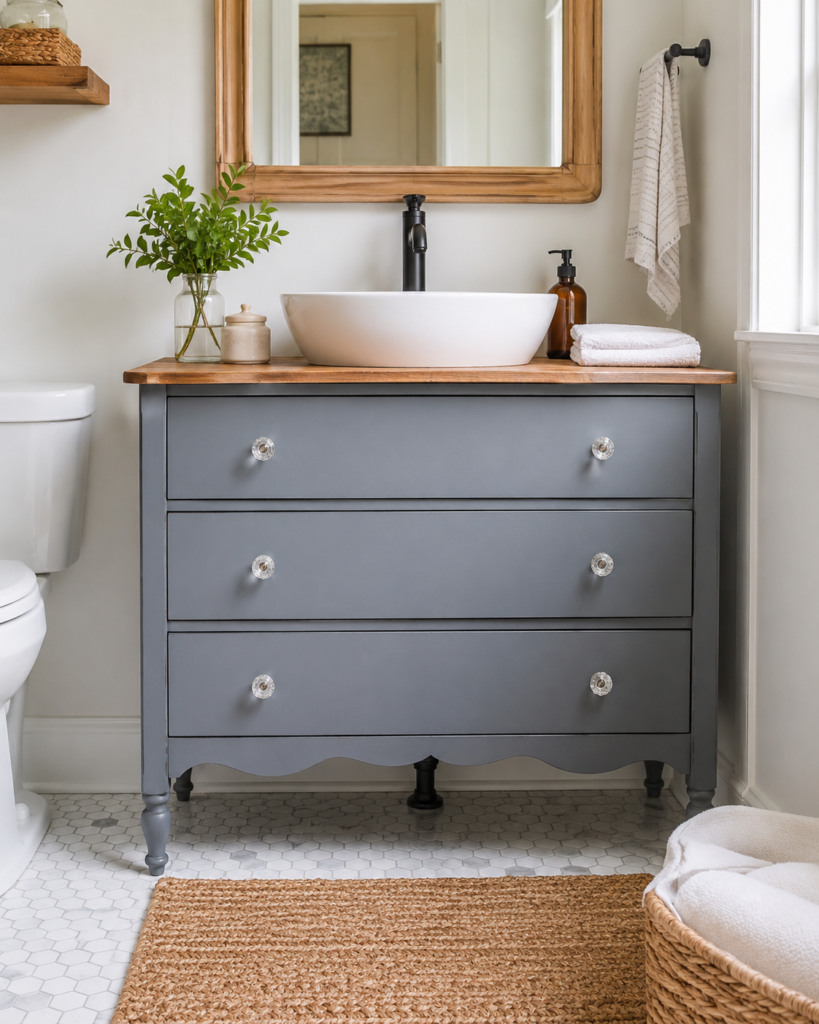 Refurbish a Bedroom Dresser as a Bathroom Vanity Refurbish a Bedroom Dresser as a Bathroom Vanity
