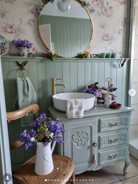 Convert a Carved Vintage Cabinet into a Painted Bathroom Vanity Convert a Carved Vintage Cabinet into a Painted Bathroom Vanity