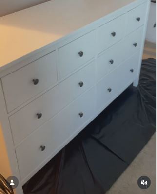 Cover Plain Drawer Fronts With Textured Wallpaper