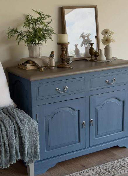 Refresh a Vintage Buffet with Dusty Blue Paint Refresh a Vintage Buffet with Dusty Blue Paint