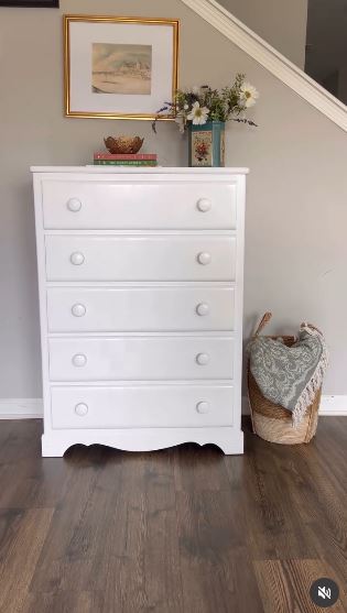 Refresh a White Dresser and Line the Drawers With Floral Paper