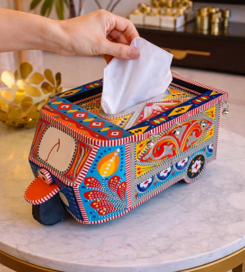 Shape a Tissue Box Like a Colourful Three-Wheeled Rickshaw Shape a Tissue Box Like a Colourful Three-Wheeled Rickshaw