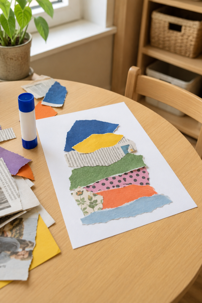 Upcycled Paper Collage Art Upcycled Paper Collage Art