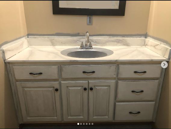 Create a Marble Effect on an Acrylic Vanity Top