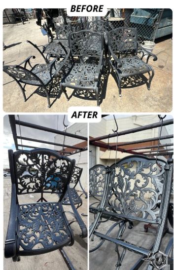 Give Decorative Metal Chairs a Textured Black Finish Give Decorative Metal Chairs a Textured Black Finish