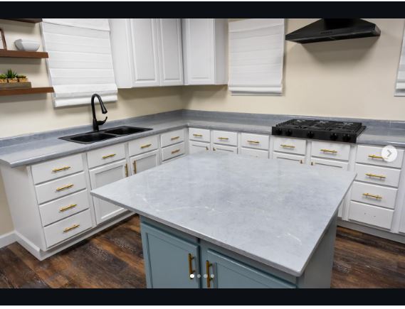 Refresh a Closet Vanity With a Grey Marble Paint Kit