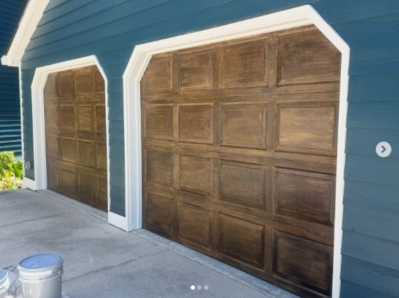 Refresh a Real Wooden Garage Door With Exterior Stain