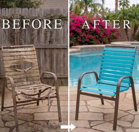 Replace Cracked Vinyl Straps on Metal Patio Chairs Replace Cracked Vinyl Straps on Metal Patio Chairs